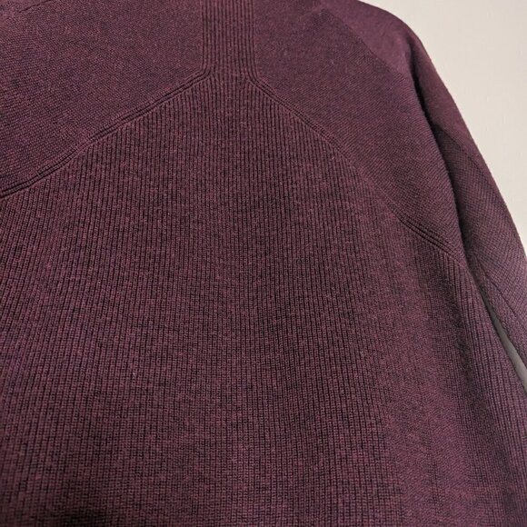 Women's Burgundy Full-Zip Sweater - Picture 10 of 10